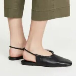 $275 Vince Cadya Square Toe Slingback Flat sz 7  in black